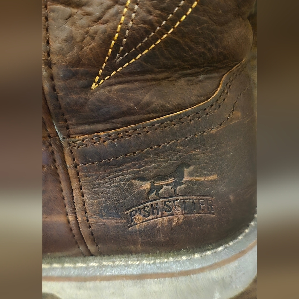 Irish Setter Brown Leather Western Work Boots - Picture 3 of 7
